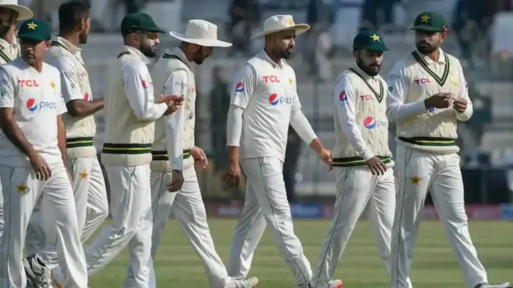 Noman Ali bowling during a Test match for Pakistan