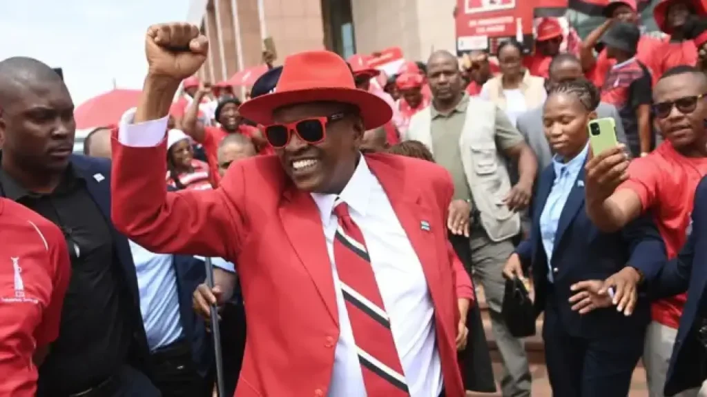 Botswana President Mokgweetsi Masisi at rally