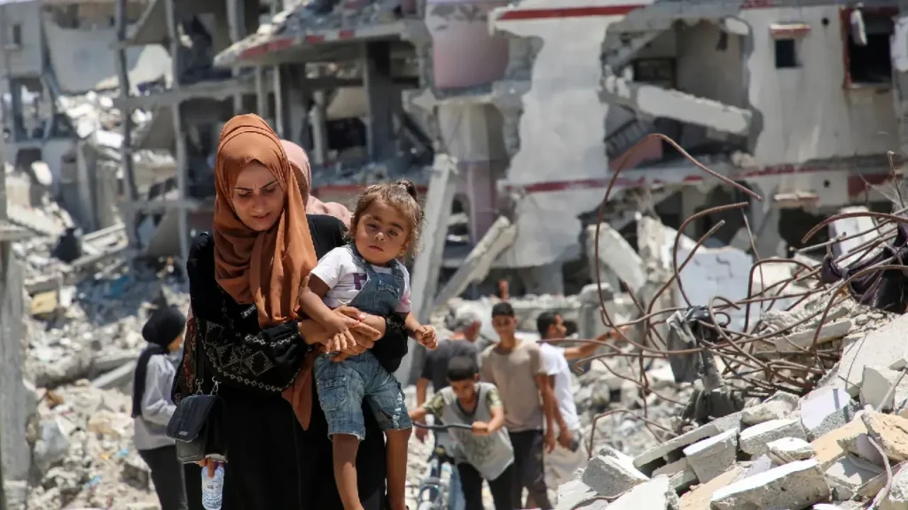 Aftermath of Israeli artillery strike on Gaza school shelter