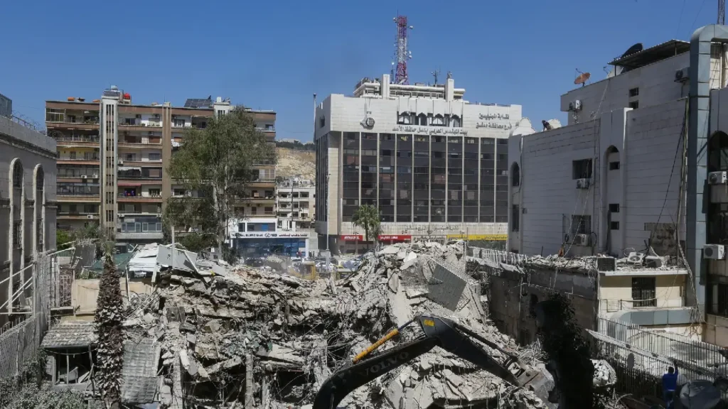 Aftermath of Israeli airstrike on Iranian military installation