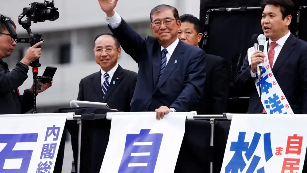 Japanese voters casting ballots in recent snap election