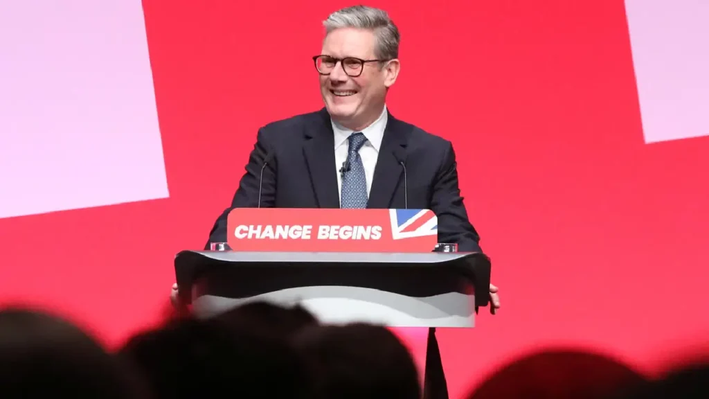 Image of Sir Keir Starmer addressing the media