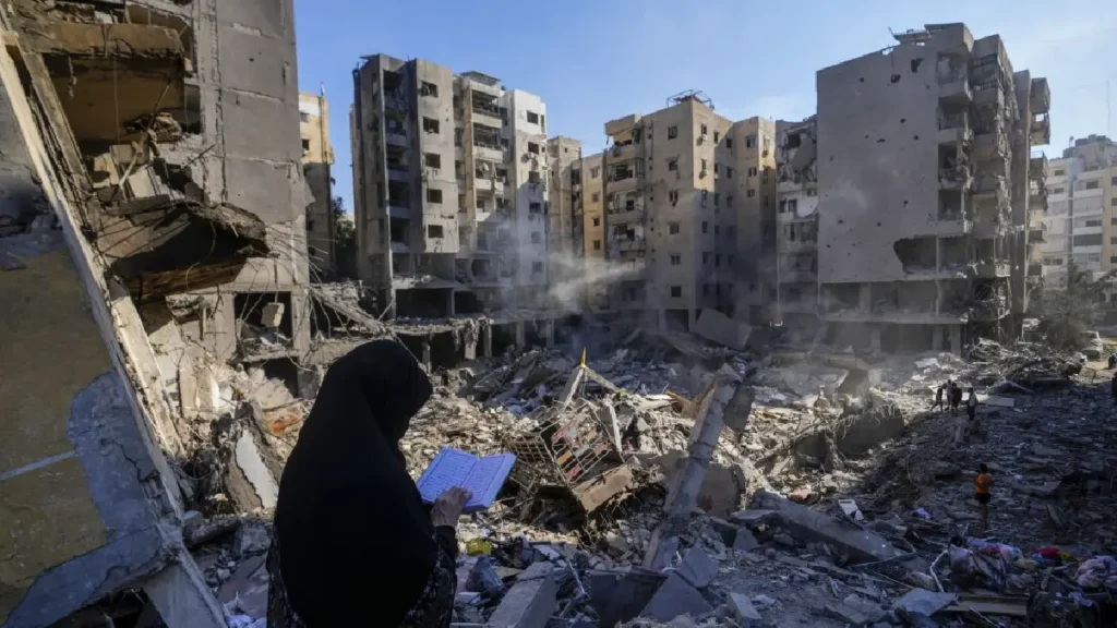 Israeli airstrike aftermath in Beirut, Hezbollah headquarters destruction