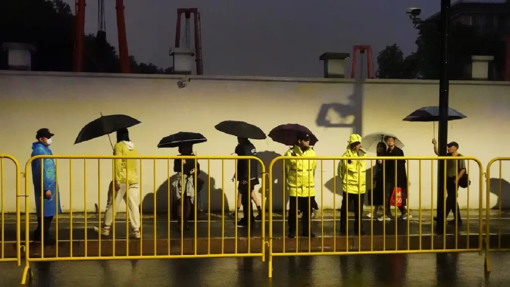 Police presence during Halloween in Shanghai