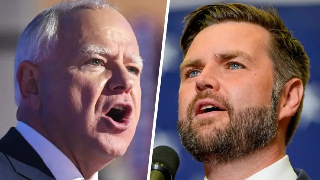 JD Vance speaking during the vice-presidential debate