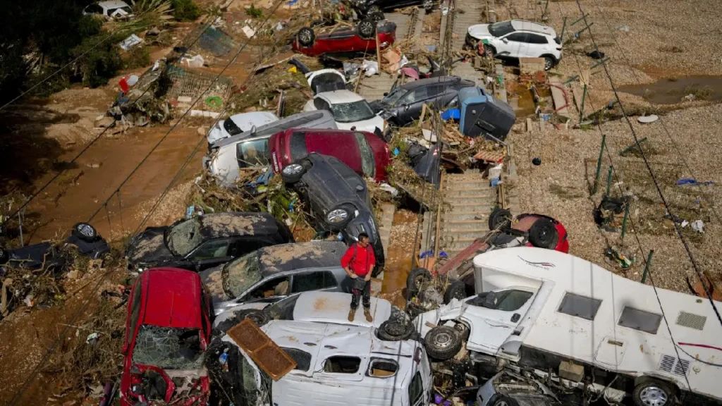 Flood-damaged home of Matías family in Valencia