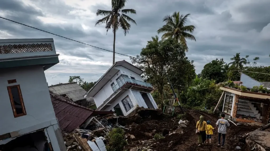 Collapsed embassy building in Vanuatu after the earthquake.