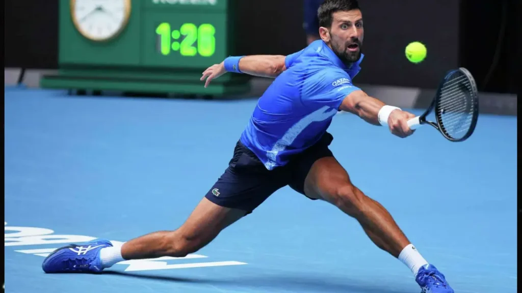 Novak Djokovic, tennis entertainment, younger audience, mid-match entertainment, Australian Open, tennis innovations, dancers during tennis, Grand Slam ideas, tennis traditions, modern tennis