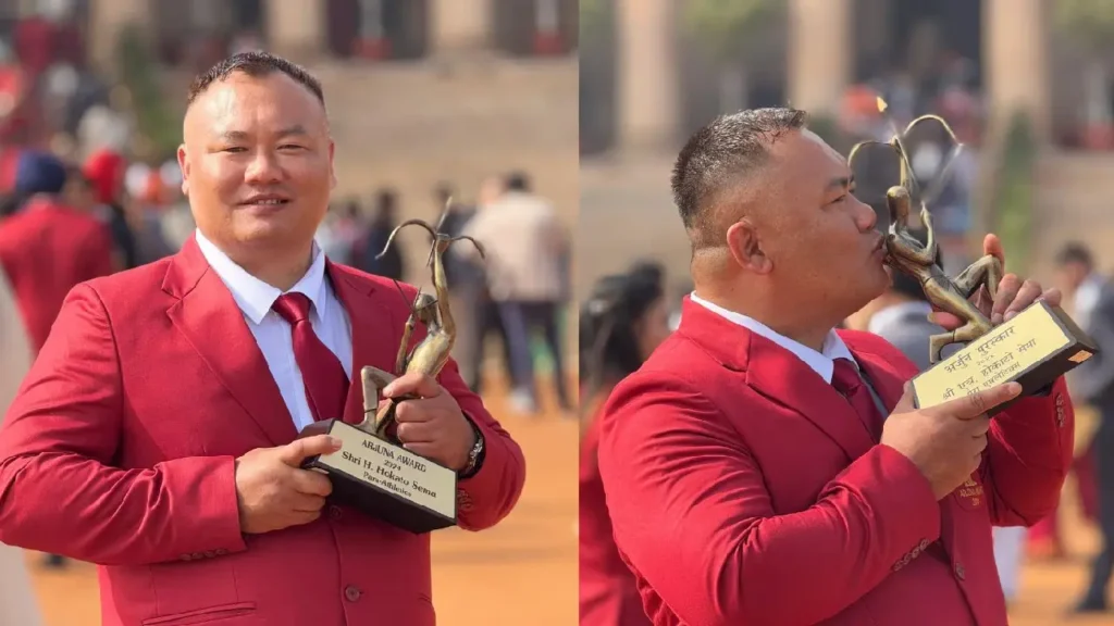 Hokato Sema, Arjuna Award, Para-Athletics, Paris Paralympics, sports award, President Droupadi Murmu, Indian para-athlete, Nagaland Chief Minister